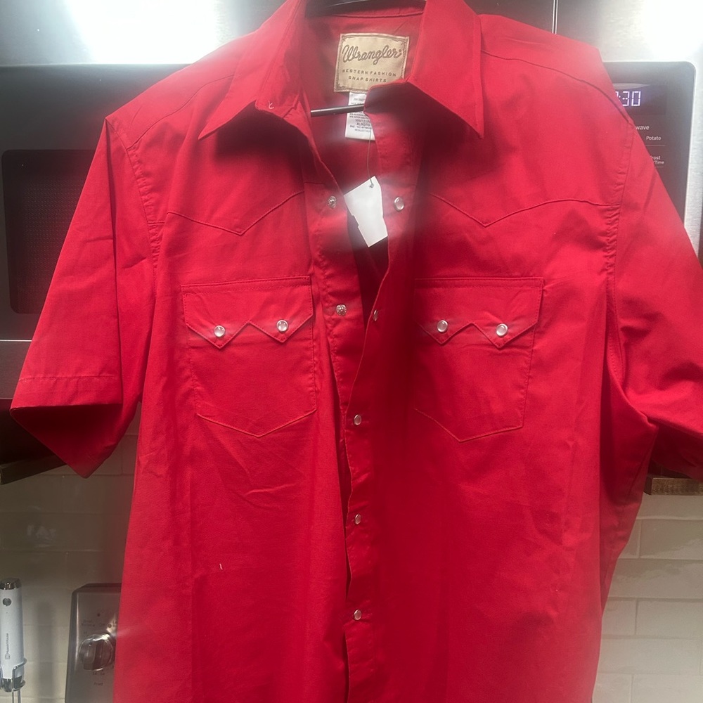 Wrangler Red Western Pearl Snap Shirt XL